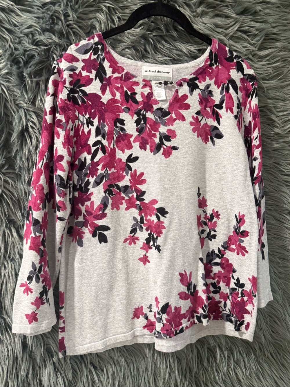 Alfred Dunner Top - Size Petite Medium | Color: Grey